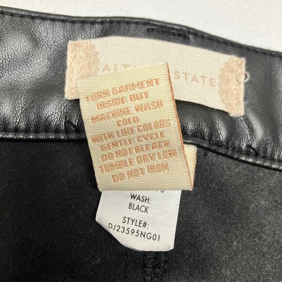 Altar'd State Black Vegan Faux Leather High Rise Straight Leg Pants Size 27/5 - Picture 4 of 9